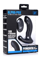 Alpha-Pro P-MASSAGE Prostate Stimulator with Stroking Bead - Black