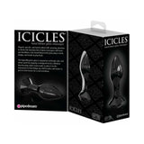 Pipedream Icicles No. 78 Glass Anal Plug With Faceted Base Black