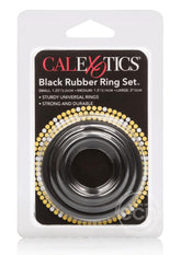 Black Rubber Cock Rings (3 Piece Set) - Black
