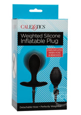 CalExotics Weighted Silicone Inflatable Plug - Black