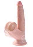 King Cock Triple Density Cock with Swinging Balls 6in - Vanilla