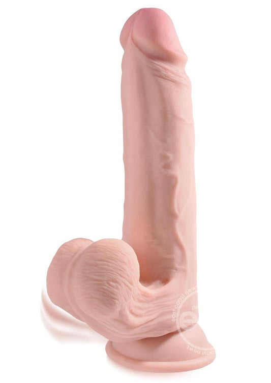 King Cock Triple Density Cock with Swinging Balls 9in - Vanilla