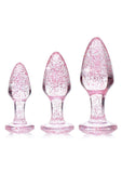 Booty Sparks Glitter Gem Anal Plug Set 3pc - S/M/L - Pink