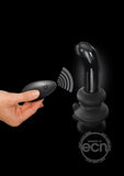 Icicles No. 84 Rechargeable Glass P-Spot Plug with Remote Control - Black