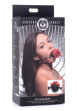 Master Series Silicone Ball Gag with Rose - Red/Black(discontinued)