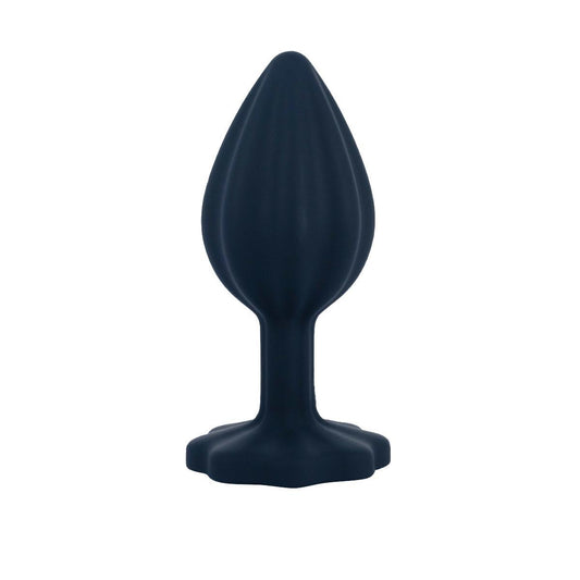 Lemon Squeezer Shaped Black Color Silicone Anal Plug w/Jewel