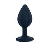 Lemon Squeezer Shaped Black Color Silicone Anal Plug w/Jewel