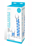Glas Swirly Dildo & Buttplug Set (2 piece) - Clear/Blue
