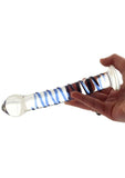 Glas Swirly Dildo & Buttplug Set (2 piece) - Clear/Blue