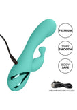 California Dreaming Tahoe Temptation Silicone Rechargeable Rabbit Vibrator - Green