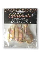 Glitterati Penis Party Confetti Filled Balloons (5 Pack)