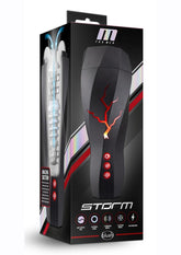M for Men Storm Rechargeable Vibrating Suction Masturbator Black