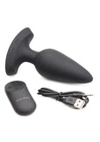 Booty Sparks Laser F... Me Rechargeable Silicone Anal Plug with Remote Control - Black with Red Light