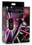 Booty Sparks Laser F... Me Rechargeable Silicone Anal Plug with Remote Control - Black with Red Light