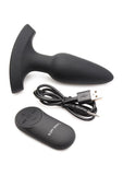 Booty Sparks Laser F... Me Rechargeable Silicone Anal Plug with Remote Control - Large- Black with Red Light