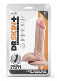 Dr. Skin Plus Gold Collection Posable Dildo with Balls and Suction Cup 6in - Vanilla (DISCONTINUED)