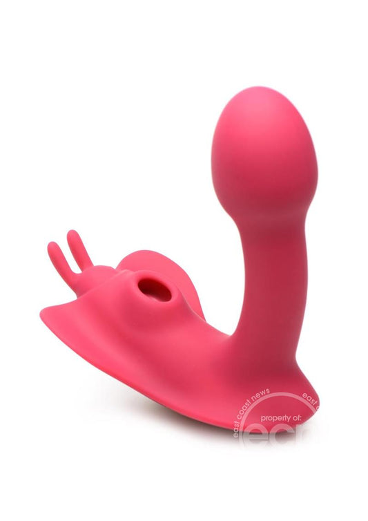 Shegasm Butterfy Tease Rechargeable Silicone 10X Clitoral Suction - Pink
