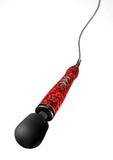 Doxy Original Wand Plug-In Body Massager - Rose Pattern Red/Black