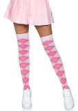 Leg Avenue Argyle Knit Over The Knee Socks - O/S