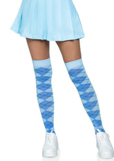 Leg Avenue Argyle Knit Over The Knee Socks - O/S