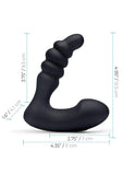Blue Line Prodder Silicone Rechargeable Sphincter Training Remote Controlled Prostate Stimulator - Black