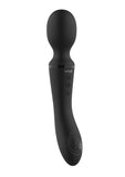 VIVE ENORA Rechargeable Dual-Ended Silicone Pulse-Wave G-Spot & Wand Vibrator Black