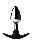 Master Series Dark Invader Metal & Silicone Anal Plug - Medium - Silver