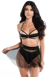 7009 Net Skater Skirt / BLACK