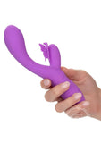 Rechargeable Butterfly Kiss Flutter Silicone Rabbit Vibrator - Purple