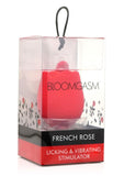 Inmi Bloomgasm French Rose Silicone Rechargeable Licking & Vibrating Clitoral Stimulator - Red
