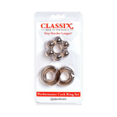 Pipedream Classix 3-Piece Performance Cock Ring Set Smoke
