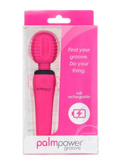 PalmPower Groove Rechargeable Silicone Mini Wand Massager Fuchsia