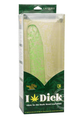 Naughty Bits I Leaf Dick Glow-in-The-Dark Weed Leaf Filled Dildo - Green