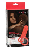 Couple's Enhancers Silicone Rechargeable Vertical Dual Enhancer - Red