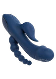 III Triple Orgasm Rechargeable Silicone Stimulating Vibrator - Navy Blue