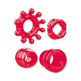 Zero Tolerance Ring The Alarm 4-Piece Cockring Set Red