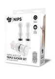 Size Up Nipple & Clit Triple Sucker Set - Clear/Black