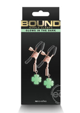 Bound Nipple Clamps G4 Iron Glow in the Dark rose / Rose Gold