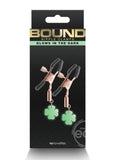 Bound Nipple Clamps G4 Iron Glow in the Dark rose / Rose Gold