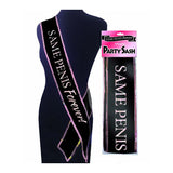 Same Penis Forever Party Sash - Black/Pink