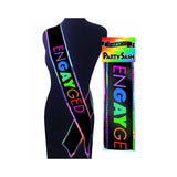 Engayged Pride Party Sash - Black/Rainbow