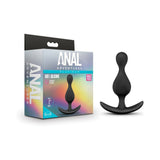 Anal Adventures Platinum Wave Silicone Butt Plug - Black