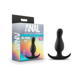 Anal Adventures Platinum Curve Silicone Butt Plug - Black