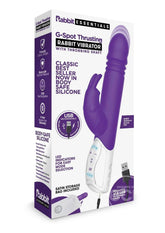 Rabbit Essentials Silicone Rechargeable G-Spot Thrusting Rabbit Vibrator - Purple