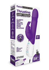 Rabbit Essentials Silicone Rechargeable Thrusting Rabbit Vibrator - Purple