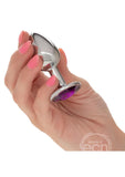 Jewel Amethyst Aluminum Anal Plug - Small - Purple