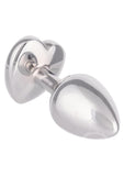Jewel Ruby Heart Aluminum Anal Plug - Small - Red