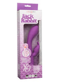 Jack Rabbit Elite Warming Rabbit Rechargeable Silicone Vibrator with Clitoral Stimulator - Purple