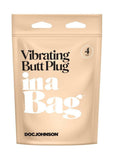 In a Bag Silicone Vibrating Butt Plug 4in - Black(discontinued)