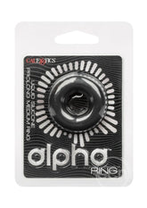 Alpha Liquid Silicone Prolong Cock Ring - Medium - Black
